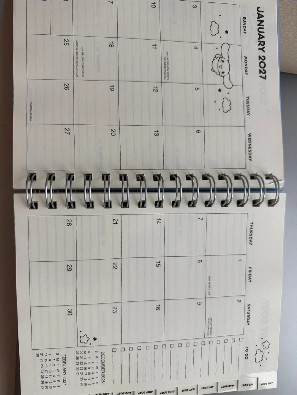 NWT….Sanrio Cinnamoroll 2027 Planner in Light Blue and Pink